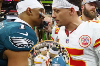 VIDEO: Following the Eagles’ defeat in Super Bowl 59, Patrick Mahomes sent Jalen Hurts an intriguing three-word message that was captured on camera.