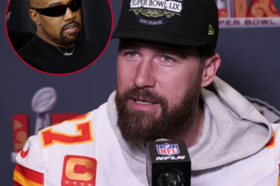 Travis Kelce responded decisively when asked if he “has any Kanye on his playlist.”