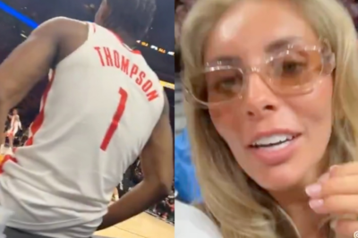 Bonnie Blue Flirts With Rockets Star Amen Thompson Courtside—and the NBA Player’s Viral Reaction Has Fans Talking