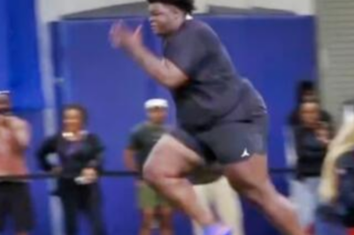 VIDEO: 464-Pound NFL Draft Prospect Posts “One Of The Slowest 40-Yard Dashes Ever” During Florida Pro Day