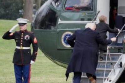Donald Trump Stumbles Up Marine One Steps in New Video, Sparking Health Concerns