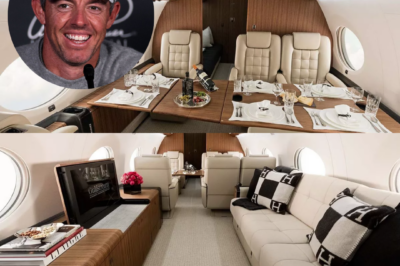 Inside Rory McIlroy’s new $50 million jet that he uses to travel to tournament venues.