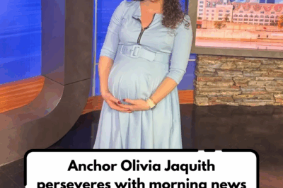Anchor Olivia Jaquith continues to deliver the morning news despite her water breaking