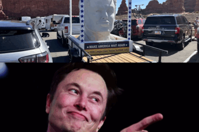 A giant Elon Musk bust was spotted at a Utah national park with a sign calling out DOGE cuts
