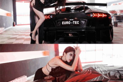 “Stupefied” by the sexy beauty next to the Lamborghini supercar