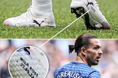 Jack Grealish wore a pair of Puma boots with his daughter’s name on them in his first home game for Everton.