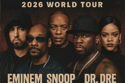 Hip-hop and R&B icons Eminem, Snoop Dogg, Dr. Dre, 50 Cent, and Rihanna have announced the 2026 world tour “ONE LAST RIDE.”