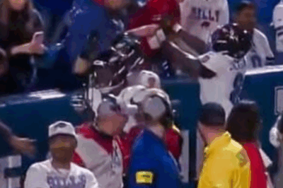 Did a Bills fan just SMACK Lamar Jackson? Watch the moment he and DeAndre Hopkins get into a shocking physical altercation with a fan.