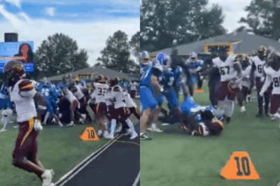 What the hell is going on??? Massive brawl breaks out after NCAA Division II football game, 20 players suspended