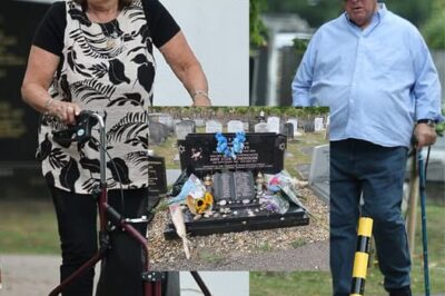 Amy Winehouse’s parents Mitch and Janis visit her grave on 14th anniversary of her death