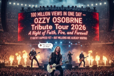 100 MILLION VIEWS IN ONE DAY — OZZY OSBOURNE Tribute Tour 2025 — A Night of Faith, Fire, and Farewell It hasn’t happened yet — but millions are already waiting. Across continents, from Birmingham to Tokyo, from Los Angeles to London, fans are holding their breath for the night the Prince of Darkness will rise again. Not in body — but in spirit, in song, in memory.