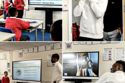 Bukayo Saka walked into his former school and surprised a group of kids who were giving presentations about their role models