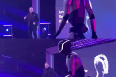 VIDEO: Elon Musk dances with robot at Tesla shareholder meeting