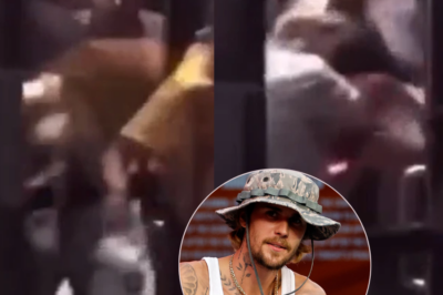 A video circulating on social media shows a large man brutally beating Justin Bieber, shocking the public.