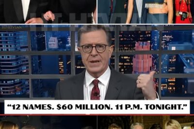 BREAKING NEWS: Stephen Colbert says an anonymous source claims 12 powerful figures paid $60 million to bury a secret — and he plans to name them live tonight.