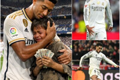 The boy spent three years collecting cans, selling biscuits, and saving every penny with a single dream: to see Jude Bellingham play at least once in his life. However, when the day of the match arrived, he still didn’t have enough money to buy a ticket. The moment the entire stadium fell silent, awestruck by the super midfielder’s extraordinary performance, the boy’s story touched Bellingham’s heart. What he did next made that day an unforgettable moment, not only for the boy, but for everyone who believes in the beauty of sport and the goodness of humanity.