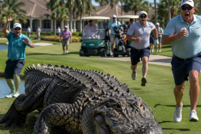 Giant Gator Causes Golfers to Panic After Roaming Freely Across Busy Florida Course