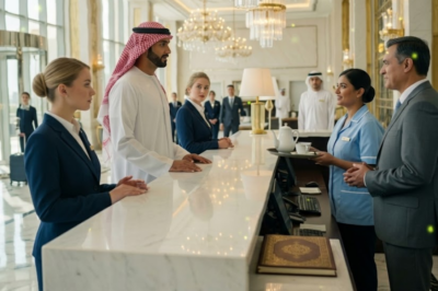 At the Reception Desk, No One Understood the Arab Billionaire Sheikh Until the Cleaner Offered Tea