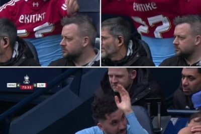 Rayan Cherki is told to REMOVE Liverpool shirt after annoying Man City coaching staff by wearing it on the bench after swapping with fellow substitute Hugo Ekitike in bizarre incident – as fans slam Reds striker